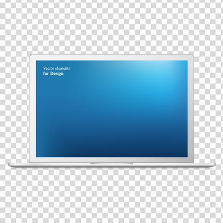 Modern laptop isolated on white background - Vector illustrationのイラスト素材