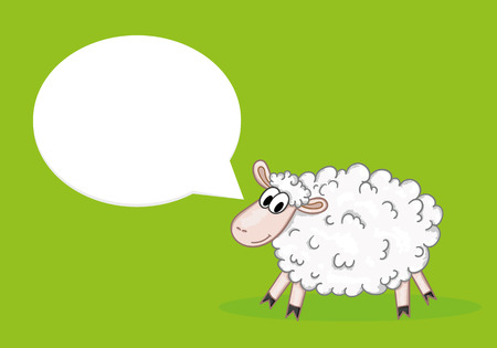Sheep with speech bubbleのイラスト素材