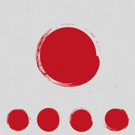 Big red grunge circleのイラスト素材