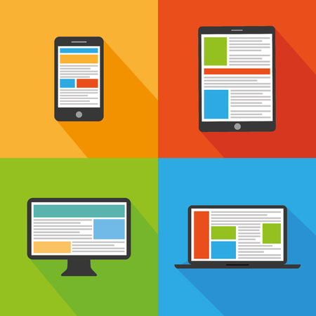 Flat design devices iconsのイラスト素材