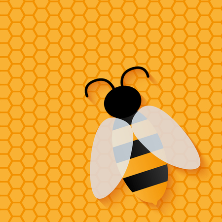 Bee icon. Flying bee on background. Cute little beeのイラスト素材