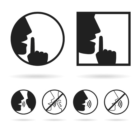 Silence set iconのイラスト素材