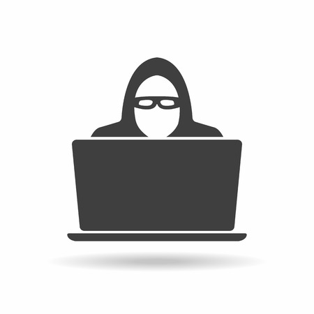 Hacker with laptopのイラスト素材