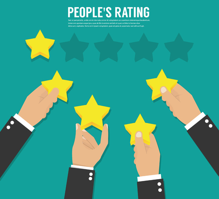 Rating stars. Flat designのイラスト素材