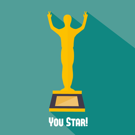 Isolated golden man trophy award.のイラスト素材