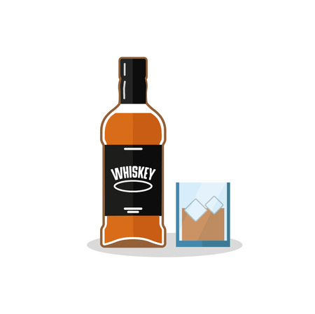 Whiskey Illustration - Flat Iconのイラスト素材