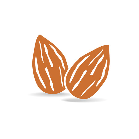 Almond icon. Flat vector iconのイラスト素材