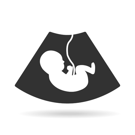 Ultrasonography baby icons . Vector illustration.のイラスト素材