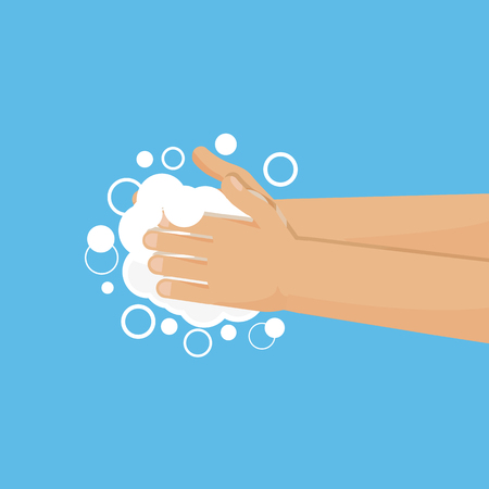 Washing hand vector flat iconのイラスト素材