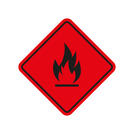 Red fire sign on whiteのイラスト素材