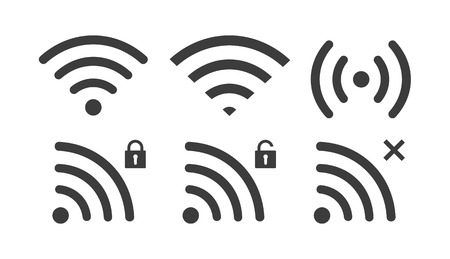 Wireless internet Icon set vectorのイラスト素材