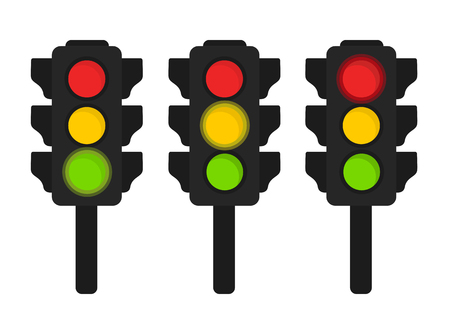 Traffic lights flat vector iconのイラスト素材