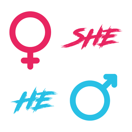 Vector male and female icon setのイラスト素材