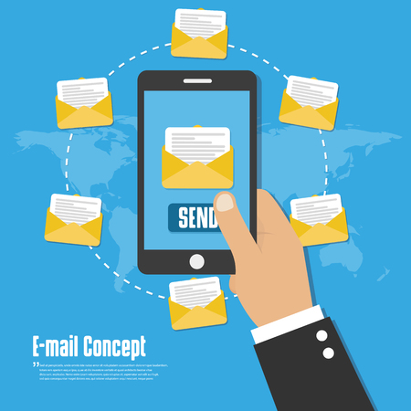 Email marketing concept design. Vector, flat style.のイラスト素材