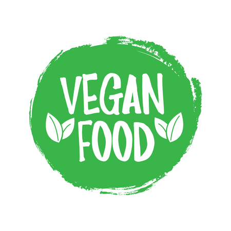 Green grunge Vegan food vector illustrationのイラスト素材