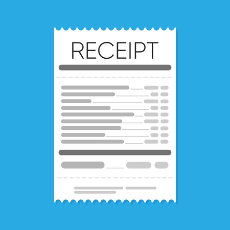 Receipt icon. Flat design. Vector illustrationのイラスト素材