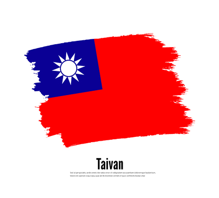 Taiwan flag vector icon.のイラスト素材