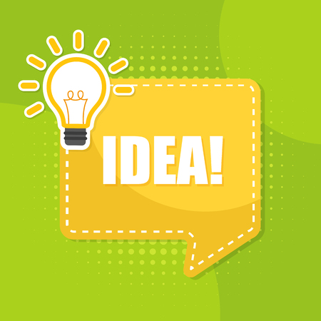 Quick Tips with light bulb. Idea flat vector. Vector Illustration.のイラスト素材