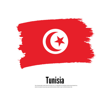 Flag of Tunisia. Vector illustration. Elements for design.のイラスト素材