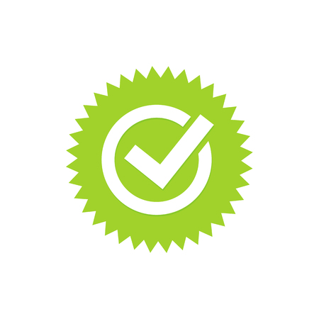 Green tick or green check mark. Tick symbol vector illustration.のイラスト素材