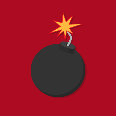 Bomb icon in flat styleのイラスト素材