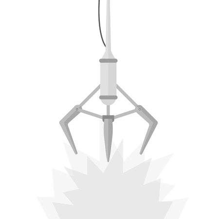 Robotic claw vector icon on white backgroundのイラスト素材