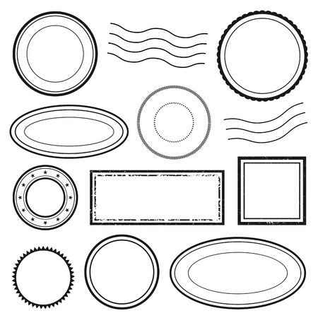 Vector set of stamps and postmarks vectorのイラスト素材