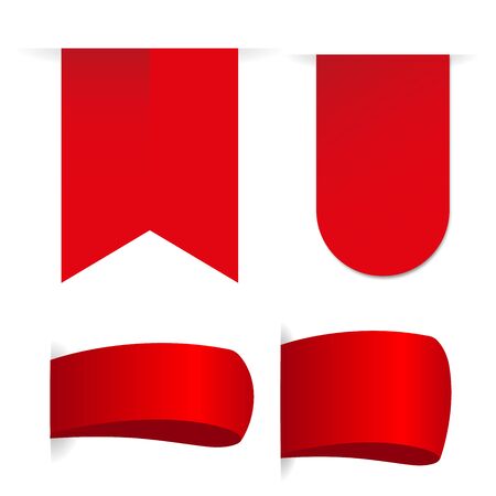 A set of red banners. Vector illustration.のイラスト素材