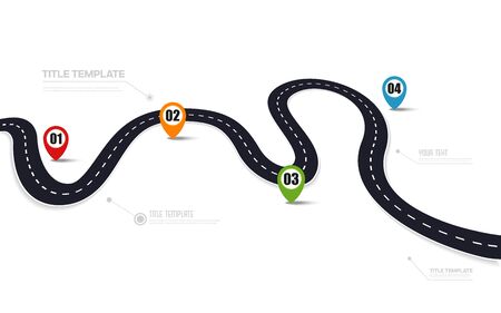 Road asphalt road isolated on white background. Vector illustration.のイラスト素材