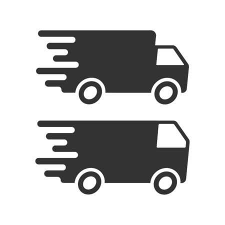Fast delivery truck icon. Vector illustrationのイラスト素材