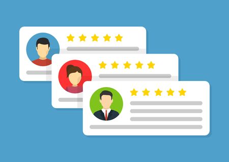 User reviews icon. flat style vector illustrationのイラスト素材