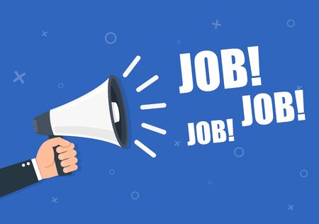 Hand holding megaphone - Job vectorのイラスト素材