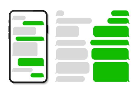 Message phone template chatting sms template bubblesのイラスト素材