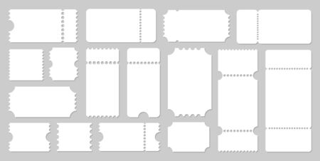 Empty ticket templates mockup, concert and movie ticket. Vector illustration on backgroundのイラスト素材