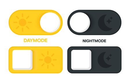 Day and night switch interface design. Vector for mobile and web.のイラスト素材