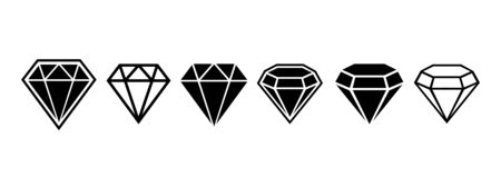 Diamond set icon. Vector illustration. Simple flat iconのイラスト素材