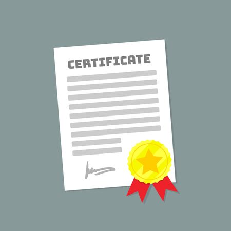 Vector certificate flat vector iconのイラスト素材