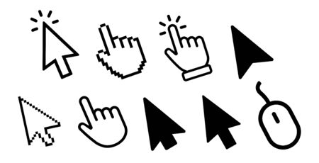 Vector cursors icons click setのイラスト素材