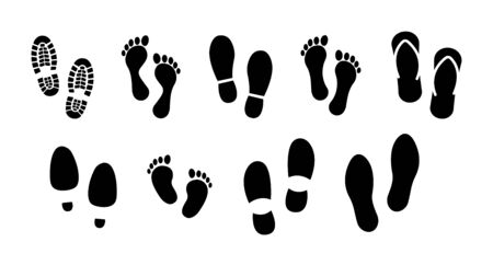 Different human footprints icon. Vector illustrationのイラスト素材