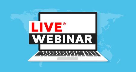 Live webinar concept banner flat illustrationのイラスト素材