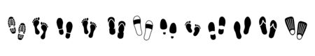 Different human footprints icon. Vector illustrationのイラスト素材