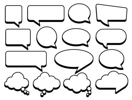 Set of speech bubbles. Vector stickers of speech bubbles iconのイラスト素材