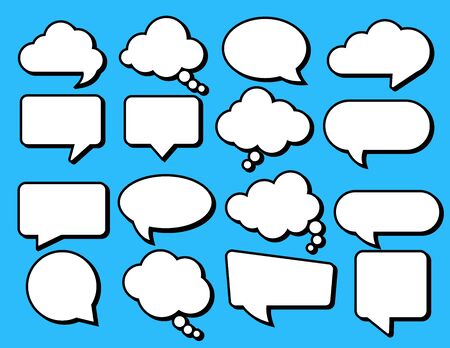 Set of speech bubbles. Vector stickers of speech bubbles iconのイラスト素材