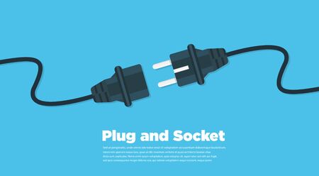 Get connected plug and socket flat iconのイラスト素材