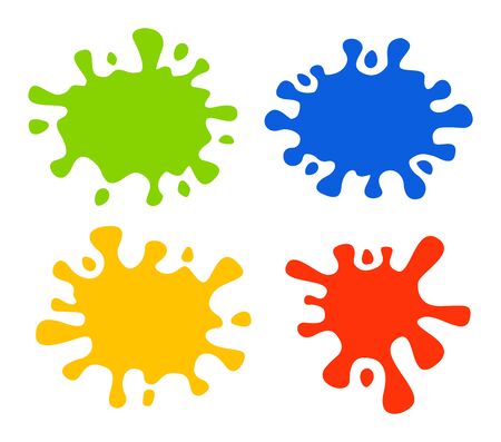 Color ink. Vector colorful paint splatters vector illustrationのイラスト素材