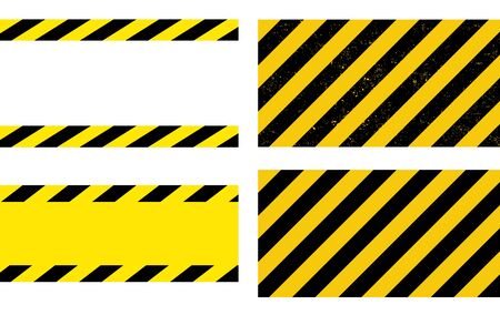 Black and yellow line striped background. Caution tapeのイラスト素材