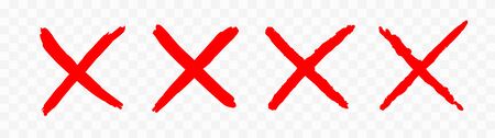 Red wrong mark. Vector illustrationのイラスト素材