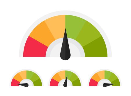 Customer meter. Different emotion customer service mangement. Vector flat illustrationのイラスト素材