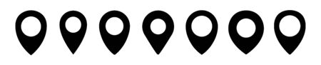 Map pointer icon set or GPS location iconのイラスト素材