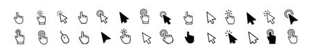 Cursor icon set vector. Mouse arrow pointer. Cursor mouse iconのイラスト素材